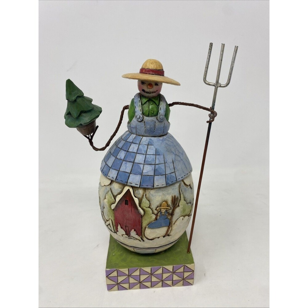 2008 Jim Shore "Frosty Farmer" #4010359 w/ Box, Christmas /Winter Snowman Figure